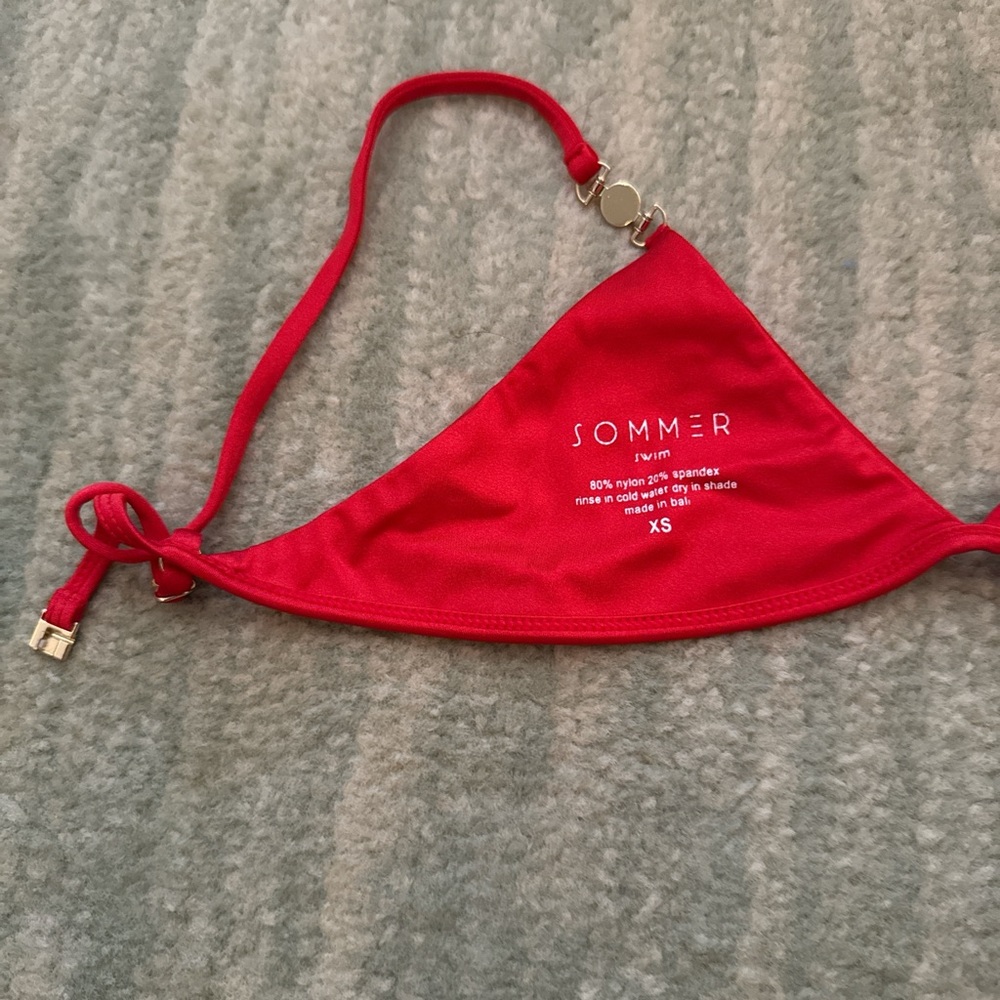 Sommer Swim- XS M Red Triangle Bikini Set - Women Swim Bikini - Picture 3 of 6
